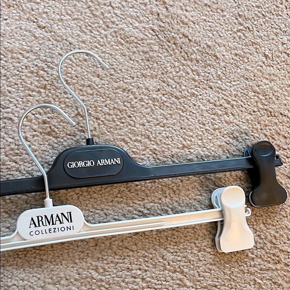 Giorgio Armani Collezioni Pant Hangers Gray and Black Set 2 Piece Vintage